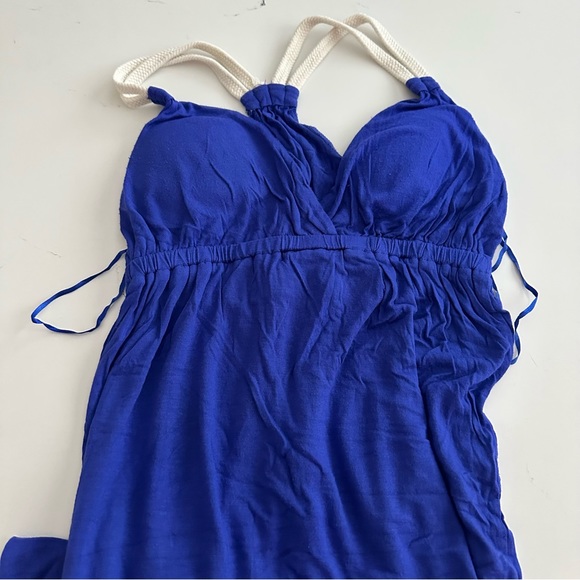 Pink Rose Maxi Dress, Royal Blue, Size Medium - Picture 6 of 10